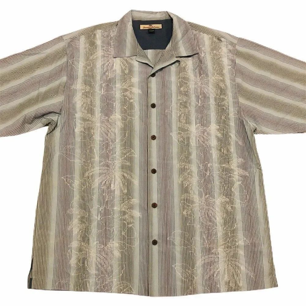 Tommy Bahama Relax Mens Hawaiian Blue Green %100